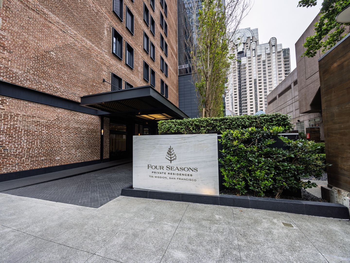 Exterior entrance and street presence of 706 Mission